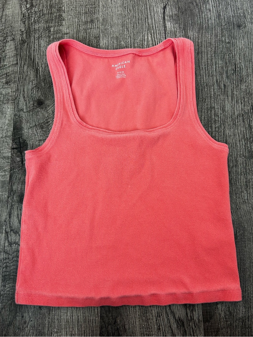 American Eagle Outfitters Coral Pink Ribbed Tank Top - Women's Sleeveless Cami